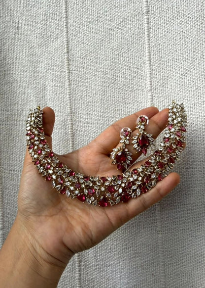 Samantha Necklace Set - Ruby