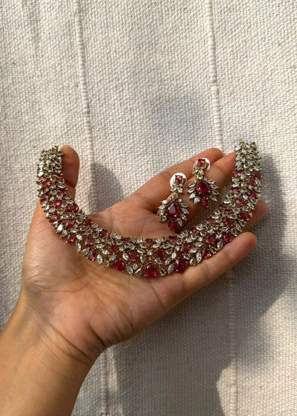 Samantha Necklace Set - Ruby