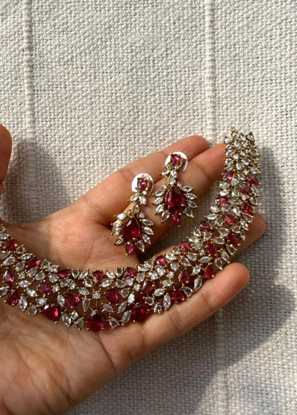 Samantha Necklace Set - Ruby