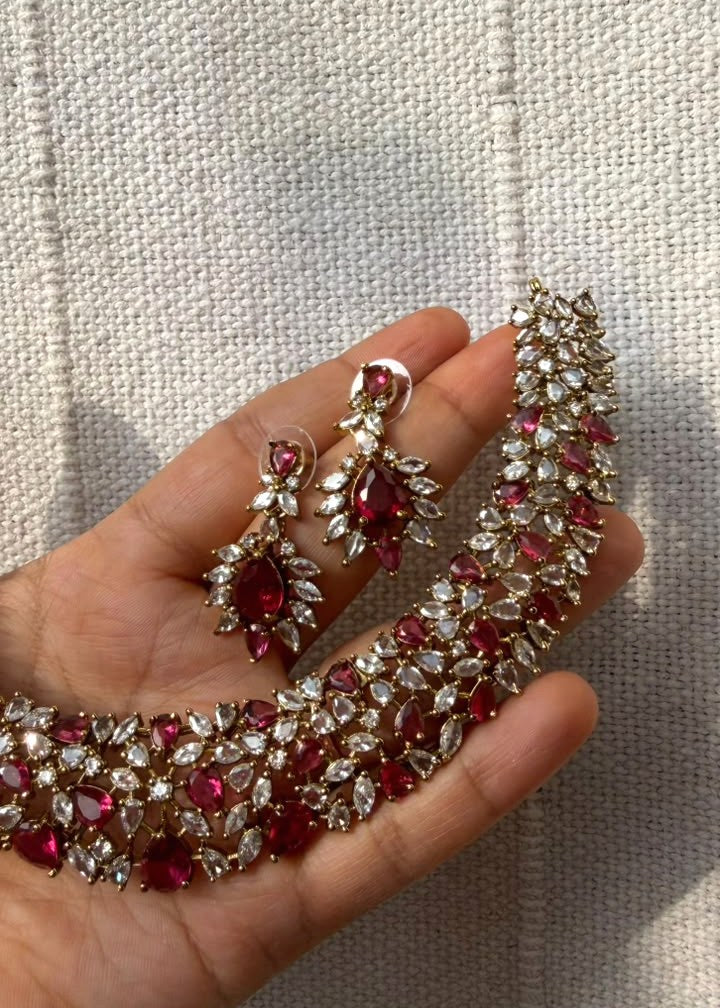 Samantha Necklace Set - Ruby