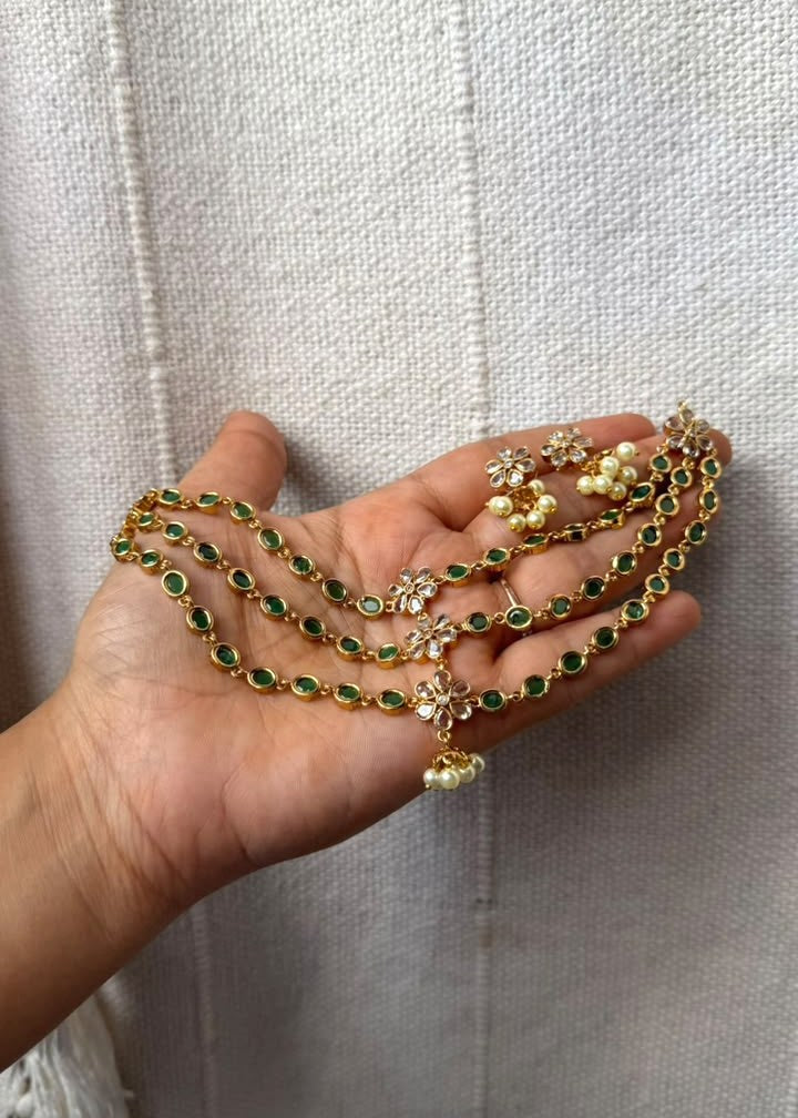 Kalyara Necklace Set - Green