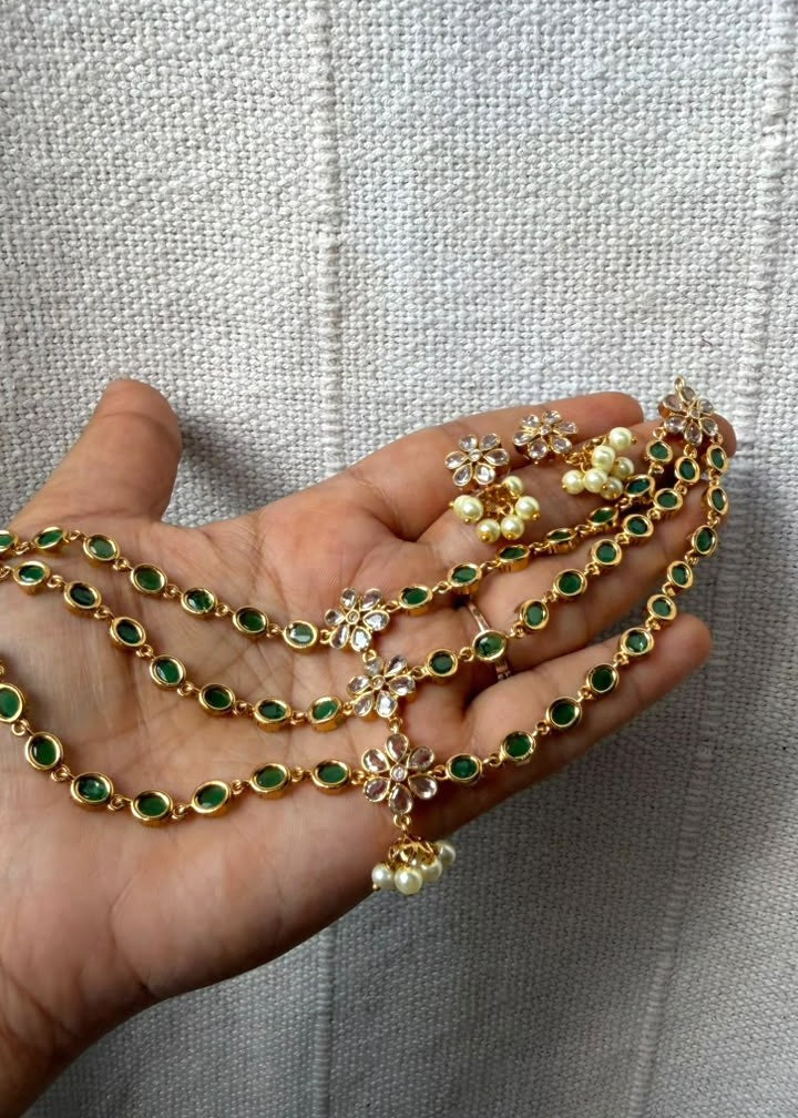 Kalyara Necklace Set - Green