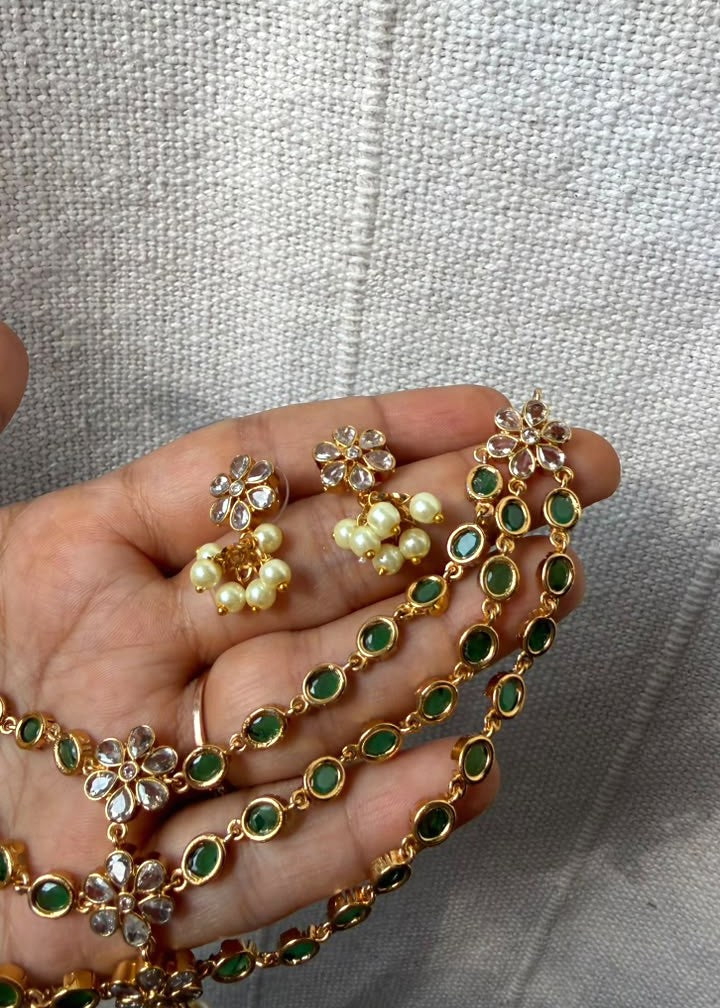 Kalyara Necklace Set - Green