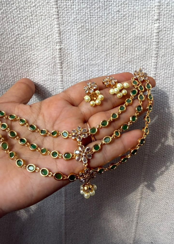 Kalyara Necklace Set - Green