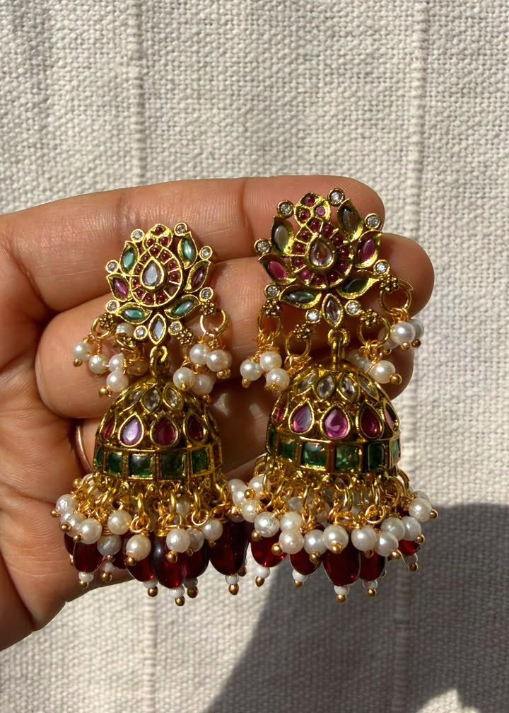 Kundavai Gajra moti Jhumka