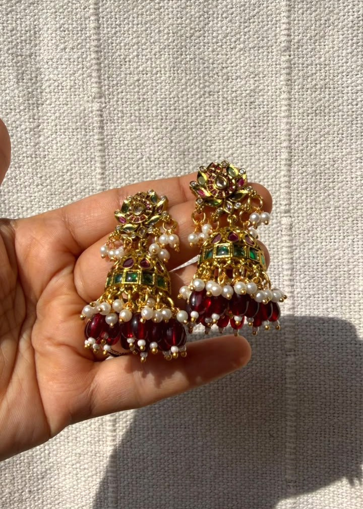 Kundavai Gajra moti Jhumka