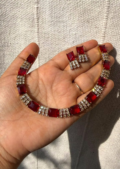 Avyara Necklace Set - Maroon