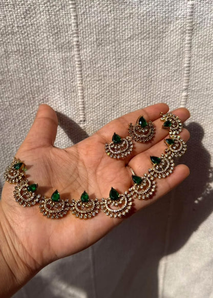 Emerald Veda AD Chokar Set - Green