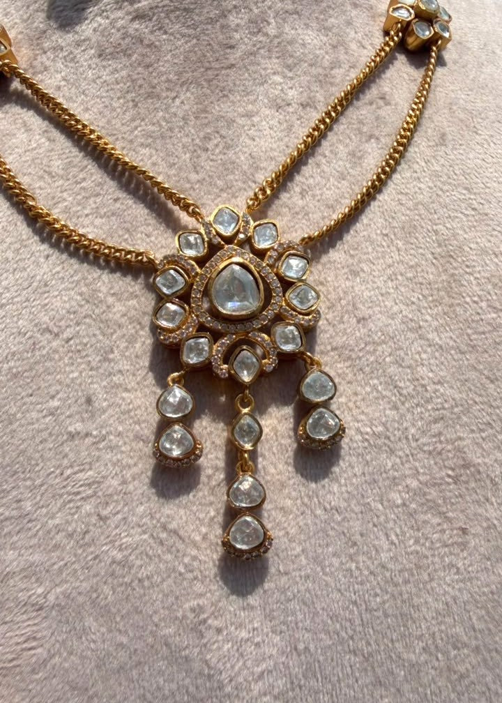 Rajraani Haar Chokar - Clear/Gold