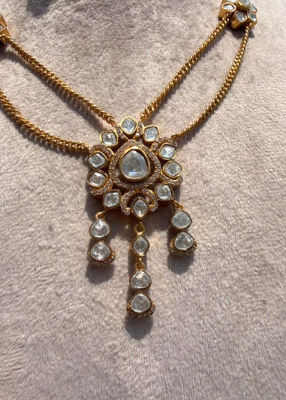 Rajraani Haar Chokar - Clear/Gold
