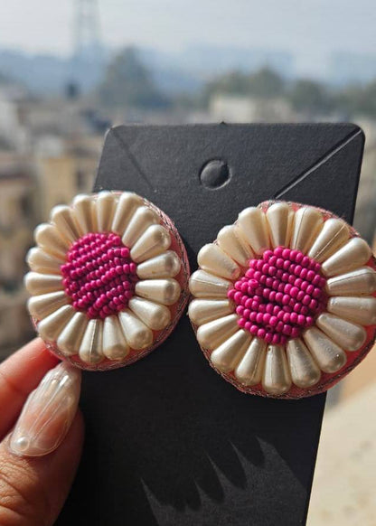 Daisy Blooms Handmade Beaded Studs (Variants)
