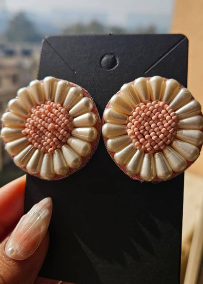 Daisy Blooms Handmade Beaded Studs (Variants)