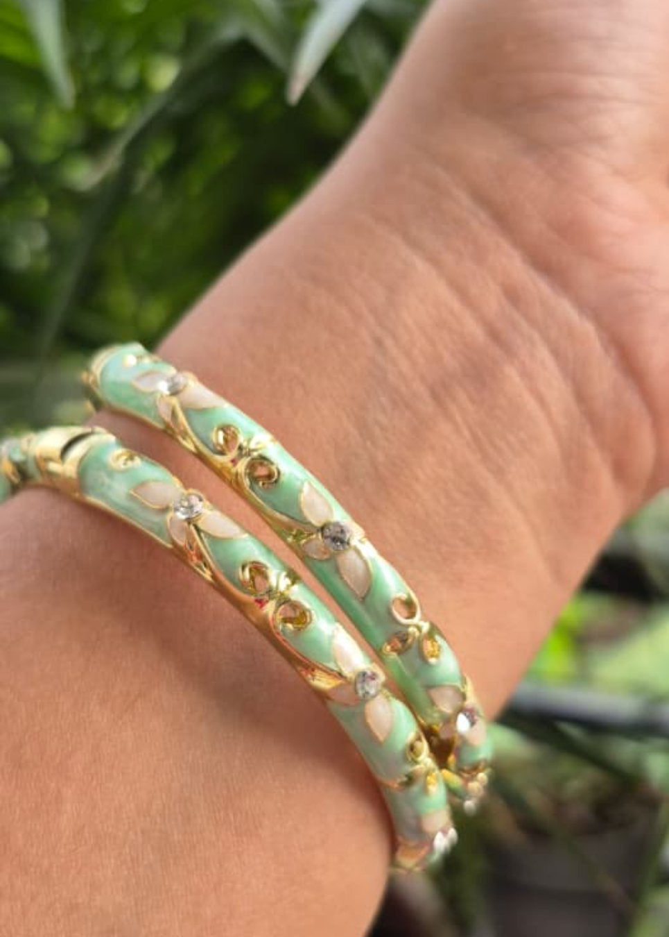 Gulmohar Enamel Bangles-Single Piece (Variants)