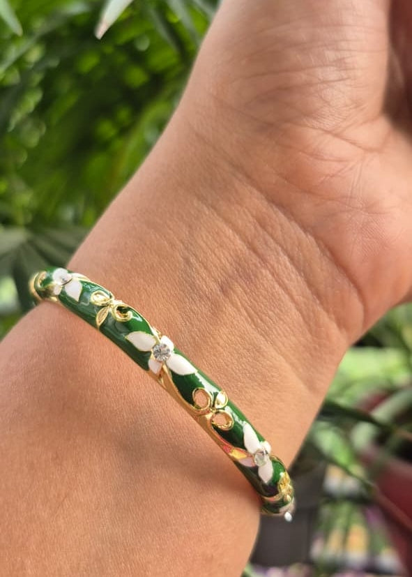 Gulmohar Enamel Bangles-Single Piece (Variants)