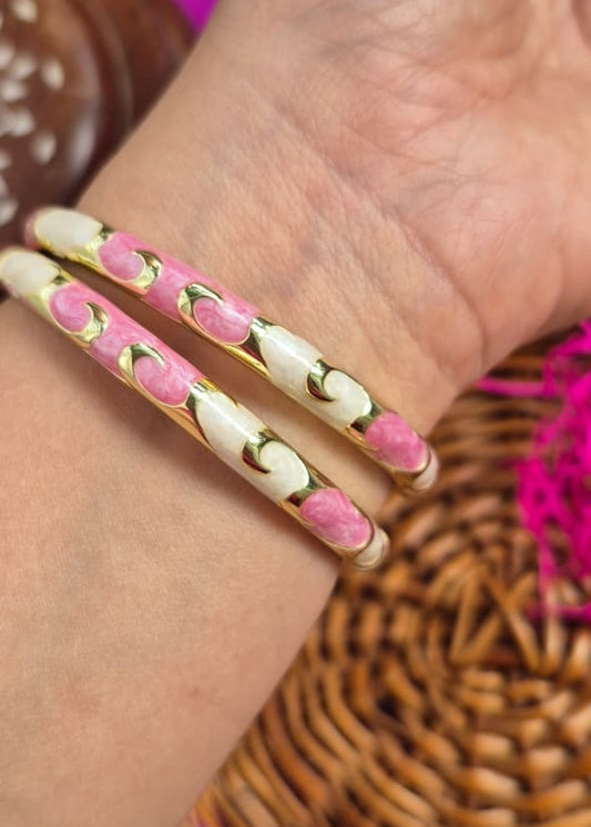 Sea of Gold Sleek Enamel Bangle-Single Piece