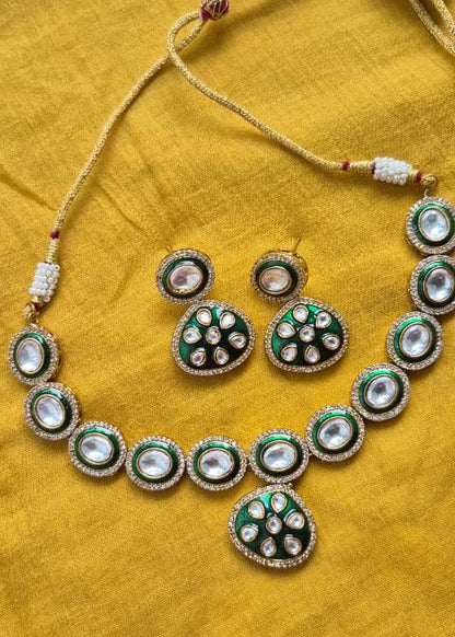 Emerald Green Polki Necklace