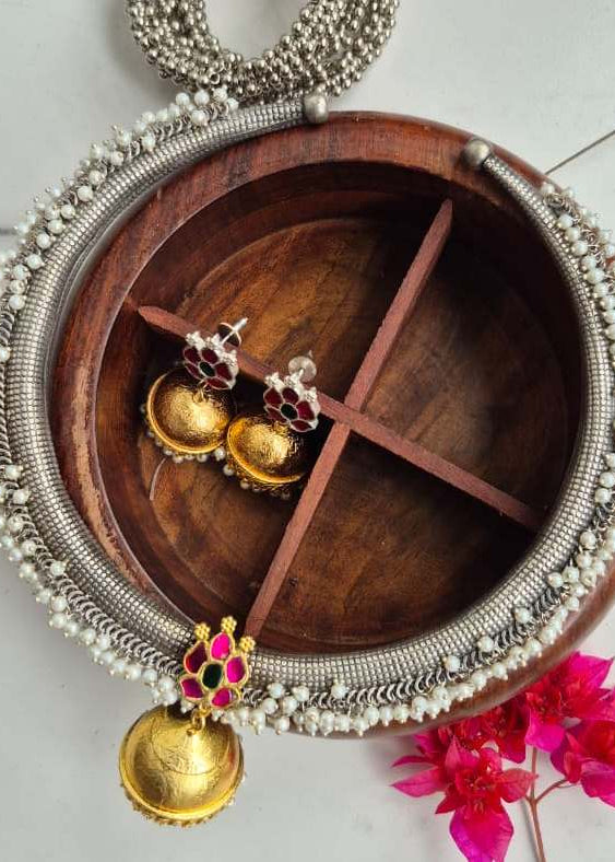 Oxidized Rajasthani Husli/Hasuli Set