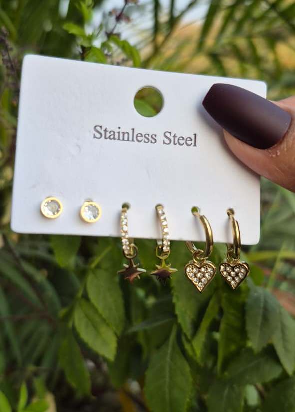 Anti Tarnish Earrings Combo-1 (Pack of 3)