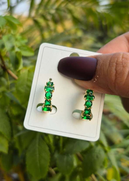 Emerald Luxe Anti-Tarnish hoops
