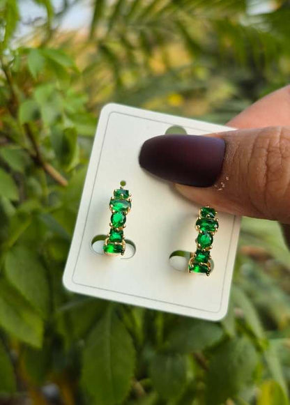 Emerald Luxe Anti-Tarnish hoops