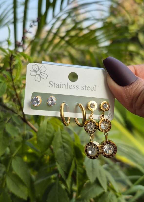 Anti Tarnish Earrings Combo-3 (Pack of 3)