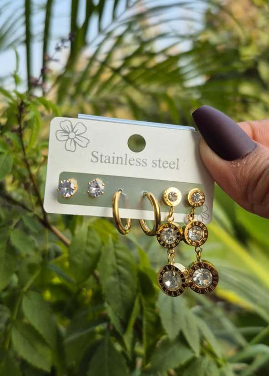 Anti Tarnish Earrings Combo-3 (Pack of 3)