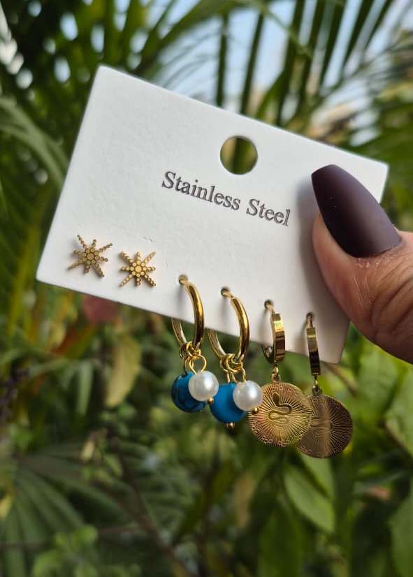 Anti Tarnish Earrings Combo-2 (Pack of 3)