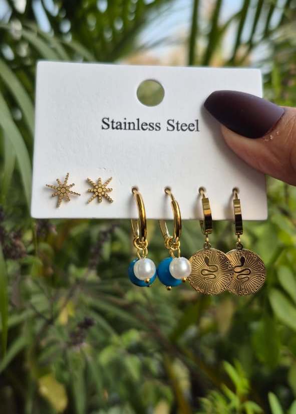 Anti Tarnish Earrings Combo-2 (Pack of 3)