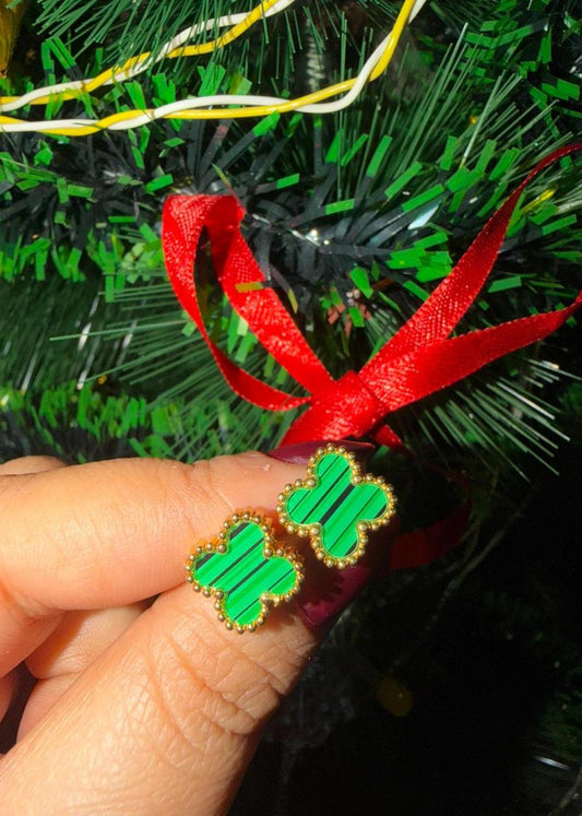 Green Clover Stud Earring