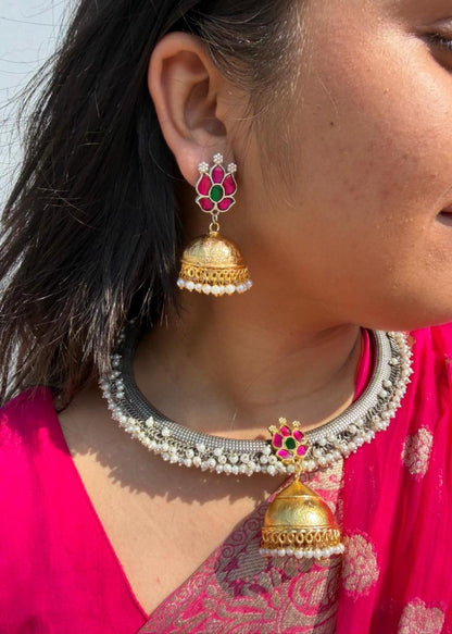 Oxidized Rajasthani Husli/Hasuli Set