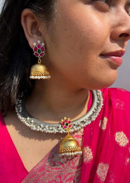 Oxidized Rajasthani Husli/Hasuli Set