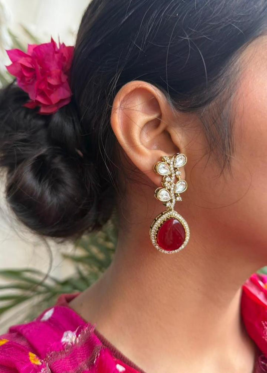 Maroon Drop Earring