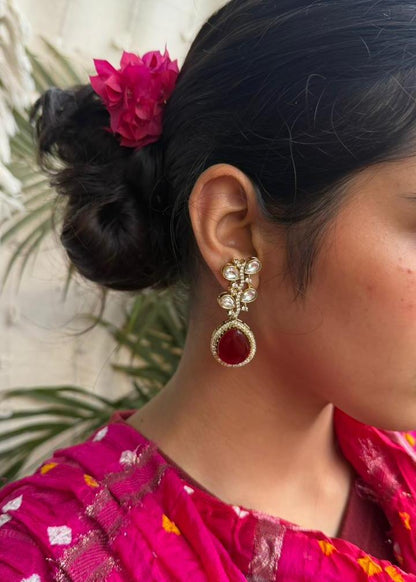 Maroon Drop Earring