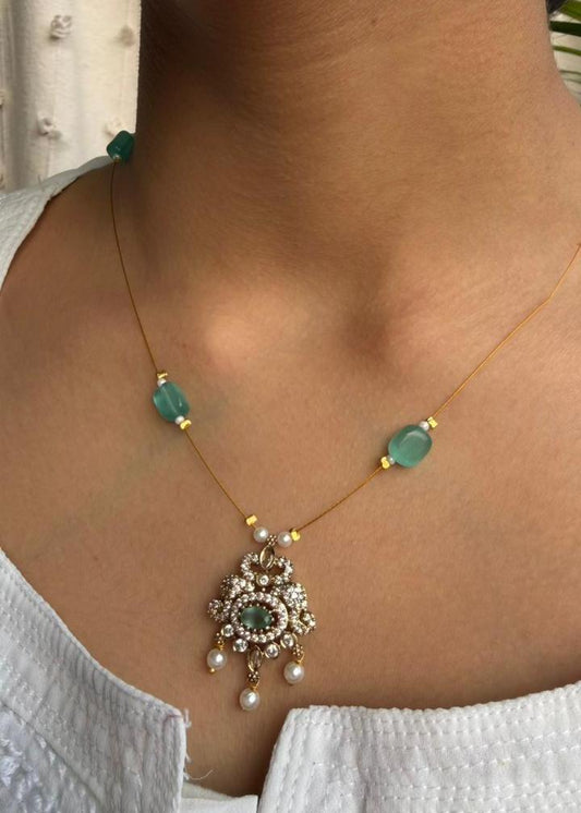 Aalaya Invisible Chain Temple AD (Chain Only) -Sea Green