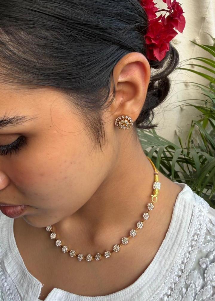 Rajashree Temple AD Necklace Set