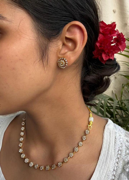 Rajashree Temple AD Necklace Set