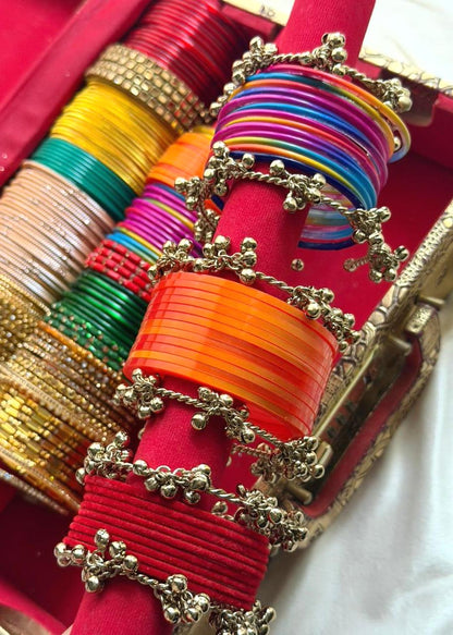Saanjh Ghunghroo Bangles-Mehendi Polish - Single piece